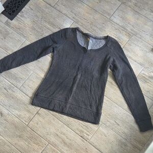 Carhartt Women's Scoop Neck Long-Sleeve Sweater in Charcoal Gray